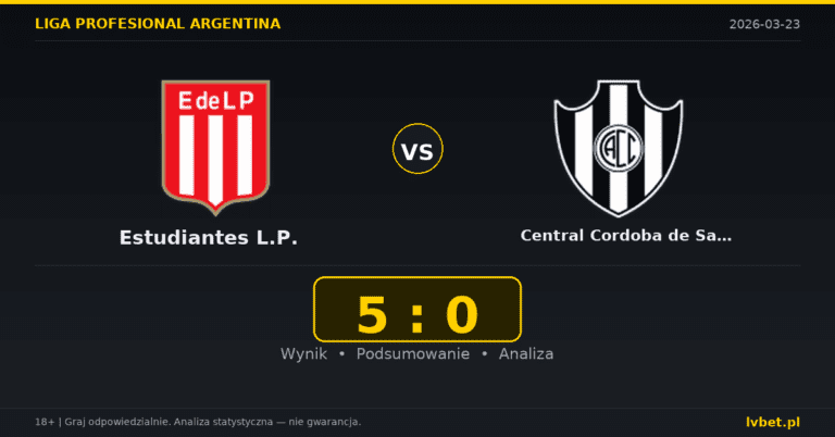 Estudiantes L.P. – Central Cordoba de Santiago 5:0 wynik i analiza