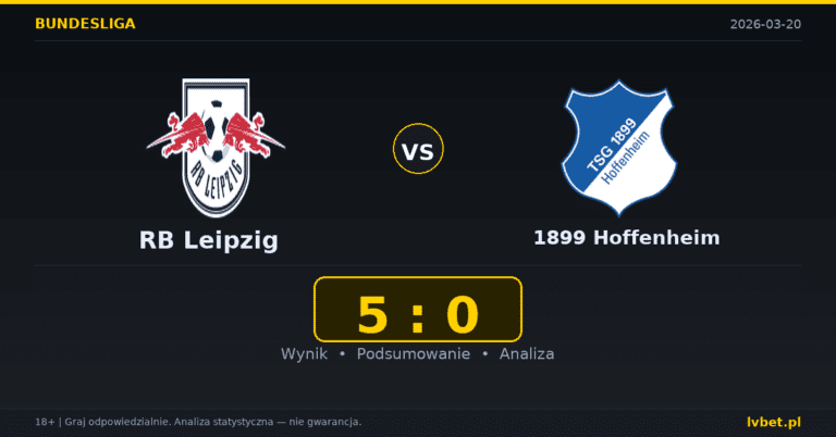 RB Leipzig – 1899 Hoffenheim 5:0 wynik i analiza