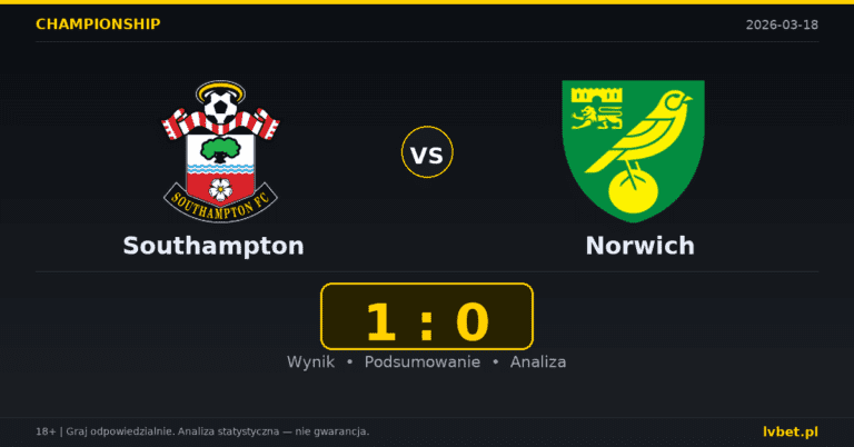 Southampton – Norwich 1:0 wynik i analiza