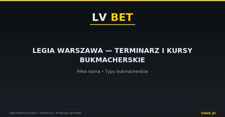 Legia Warszawa — terminarz i kursy bukmacherskie